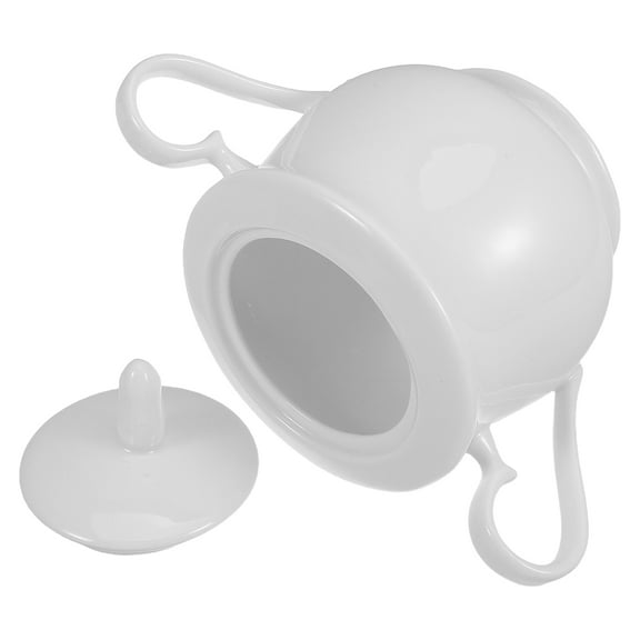 MLINS Ceramic Sugar Bowl with Lid for Coffee Bar and Restaurant Use Porcelain Jar for Storing Candy and More Suitable for Kitchen Countertop 370ml