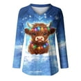 thumbnail image 4 of Craaazy Women's Christmas V Neck Long Sleeve Top Loose Funny Christmas Blouses Gifts, 4 of 4
