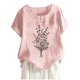 thumbnail image 2 of Fiudx Ofertas de La Semana Blusas con Estampado Informal para Mujer, Camisas con Botones, Camisetas de Manga Corta con Cuello Redondo, 2 of 4