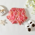 thumbnail image 6 of ibuvkizy Baby Girl Clothes Toddler Girl Short Clothing Sets,Toddler Kids Baby Girls Fashion Cute Flower Print Ruffles Vest Shorts Hairband Suit,Summer Casual Top Tee Shirts,Gifts for Her, 6 of 6