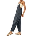 thumbnail image 5 of STARVNC Women Solid Color V Neck Sleeveless Pockets Jumpsuit, 5 of 9