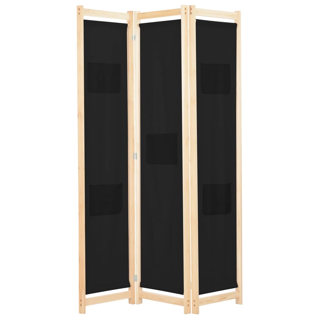 Kepooman 4-panel Folding Wooden Frame Privacy Screen for Bedroom Garden, Black Kepooman 4-panel Folding Wooden Frame Privacy Screen for Bedroom Garden, Black