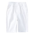thumbnail image 7 of Fnooota Boys Cargo Shorts, Casual Elastic Waist Summer Relaxed Fit School Uniform Shorts White Size 5T, 7 of 7