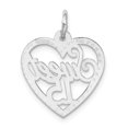 thumbnail image 3 of 14K White Gold Sweet 15 Heart Charm Birthday Pendant, 3 of 4