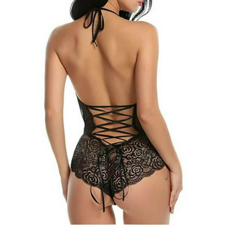 SELONE Black Lingerie for Women Pajamas for Women One Piece Lace
