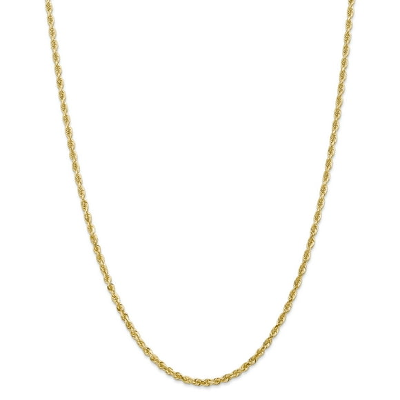 14K Yellow Gold 3.0mm Diamond Cut Quadruple Rope Chain 18 Inch