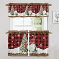 thumbnail image 4 of Fashnice Slot Top Thermal Insulated Short Window Curtain Rod Pocket Half Window Drapes Christmas Kitchen Valance Xmas Cafe Tier Bathroom Scarf Style-I 2pc-Tier Curtain: W:27.5''x H:36'', 4 of 6