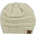 thumbnail image 4 of CC Unisex Chunky Soft Stretch Cable Knit Warm Fuzzy Lined Skully Beanie MFZFUKR WMZL-73-1, 4 of 4