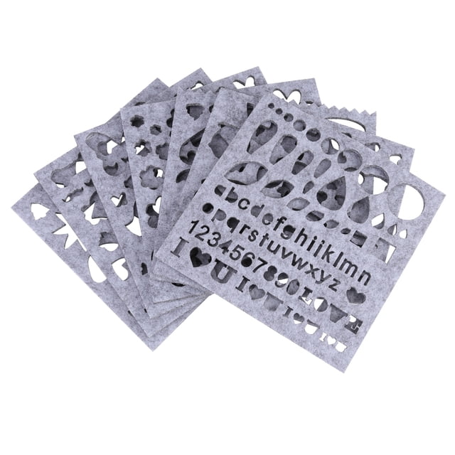 Juego de 7 plantillas de fieltro para manualidades, para principiantes, con moldes para apliques de fieltro y aguja.