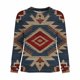 thumbnail image 2 of TaTaai Ladies Fashion Retro Western Print Round Neck Regular Shoulder Long Sleeve Sweatshirt Casual Loose Soft Top for Daily Streetwear Office Spring Winter Gift, 2 of 4