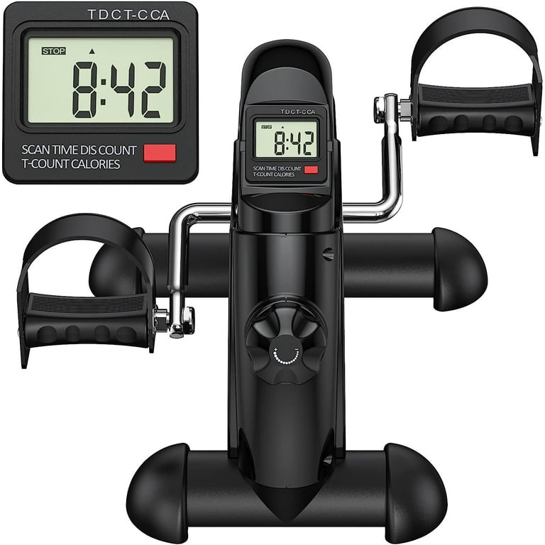 UPGO Mini Exercise Bike Under Desk Bike Pedal Exerciser Portable Foot Cycle Arm Leg Peddler Machine with LCD Screen Displays Walmart
