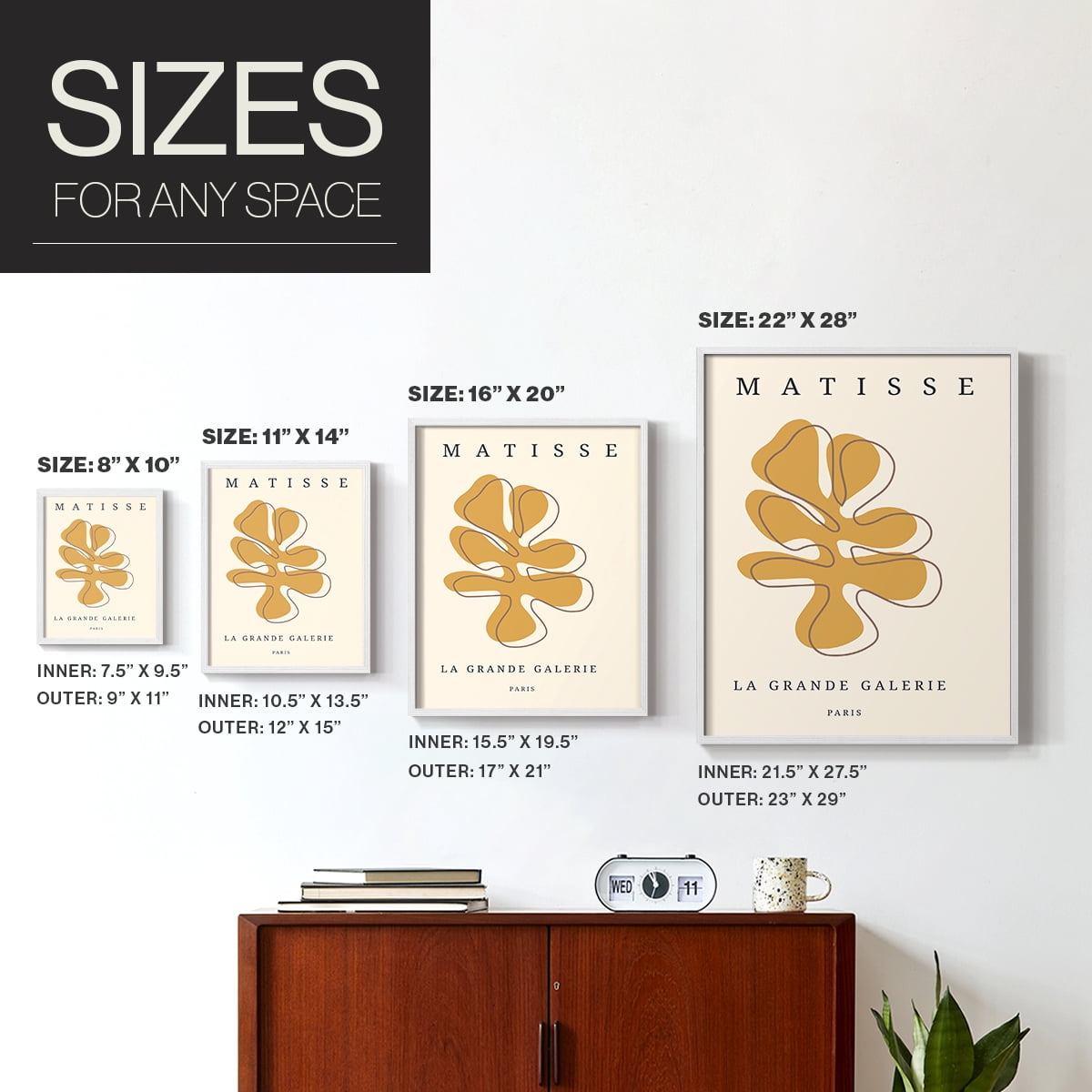Matisse CCCLXVII in White Solid Wood 8 x 10 Framed Print