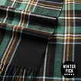 thumbnail image 4 of Calvin & Olivia Ultra-Soft Comfort Feel Unisex Winter Solid Plain Scarves Wool Feel Classic Super Soft Luxurious Scarf Black Green Tartan, 4 of 6