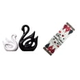 thumbnail image 1 of Figuras De Pareja De Cisnes De Porcelana Para Decoración De Oficina Y Hogar, Con Camino De Mesa Navideño, Cómoda, Bufanda, Mantel Reutilizable De Temporada Para árbol De Navidad, Mesa De, 1 of 8