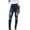 Blue, variant on Women's Skinny Jeans Stretchy High Rise Tummy Control Trendy Jeggings Denim Pants Blue L