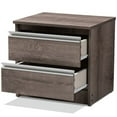 thumbnail image 3 of Baxton Studio Table de Chevet Gallia 2 Tiroirs en Chêne Brun, 3 of 9