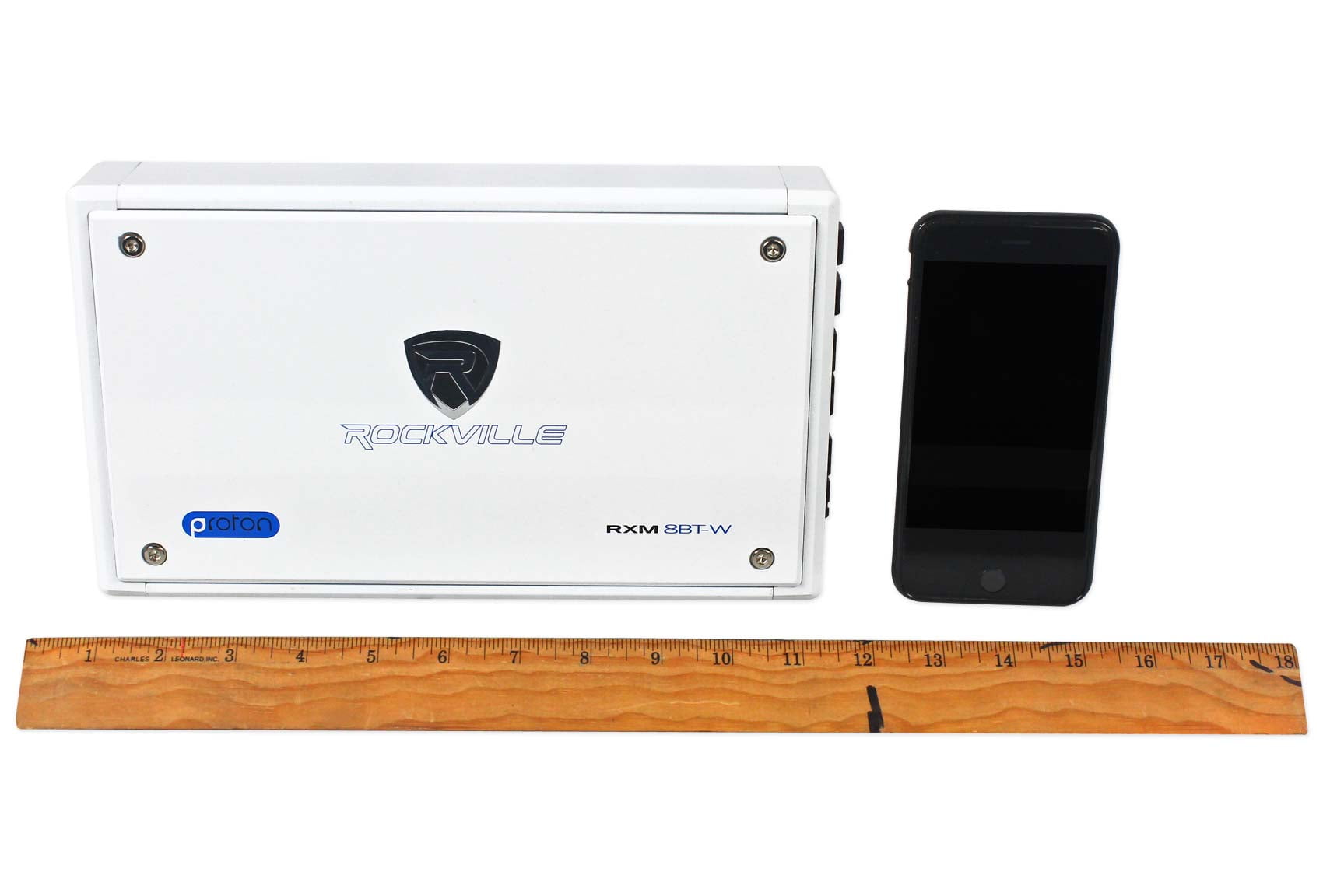 Rockville RXM8BTW 1500W Peak 750W RMS 8-Channel Marine Class D Amplifier with Bluetooth, Aluminum Casing