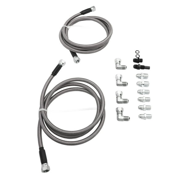 6AN 70 Inch Transmission Fluid Oil Cooler Hose Line Kit Stainless Steel PTFE Woven Replacement for 4L80E TH350 TH400 4L60E 700R4