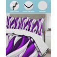 thumbnail image 4 of Quilts Full Size, Purple White Moire Soft Comforter Bedding Set for Bed, Modern Abstract Art Lightweight Quilted Bedspread with Pillow Cover(2 Pieces) for All Season, 78x90 Inch, 4 of 6