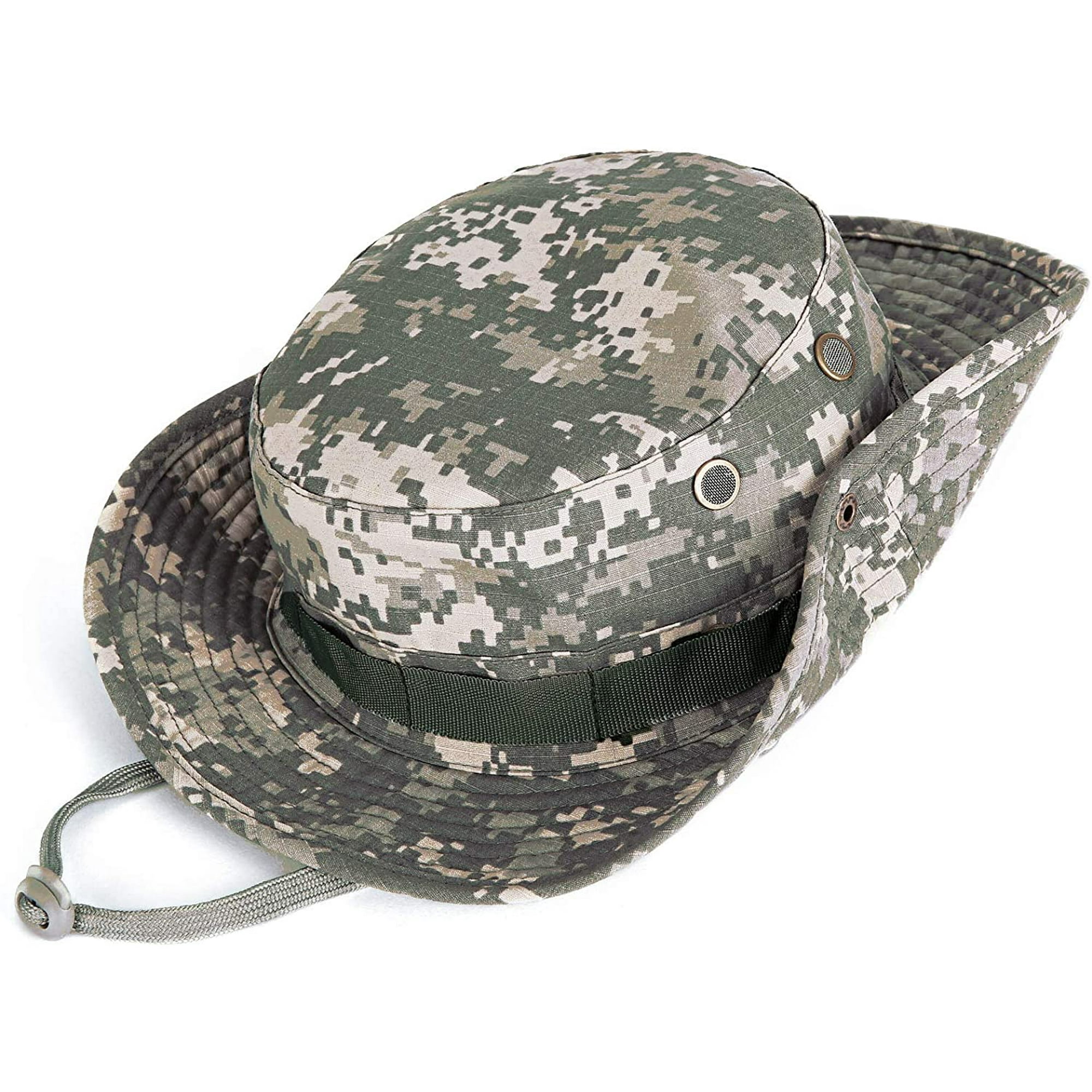 Kolumb Wide Brim Boonie Hat, Men & Women Top Camo Bucket