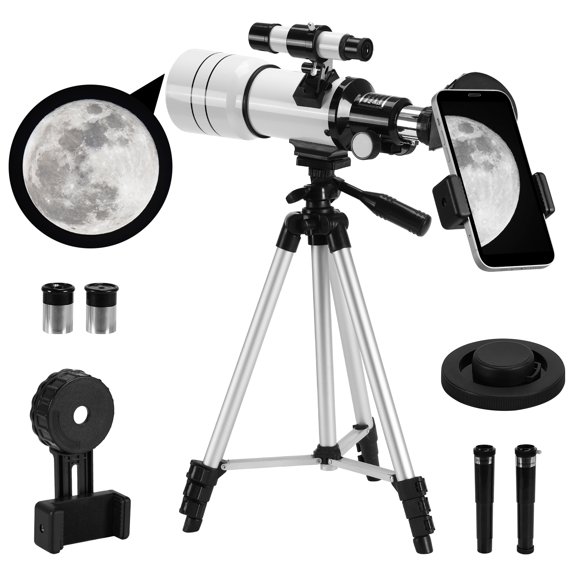 SUNOYAR Telescope, 70mm Aperture (15X-150X) Telescopes for Astronomy, Refractor Telescopes for Adults,Kid and Beginners with Adapter and Tripod