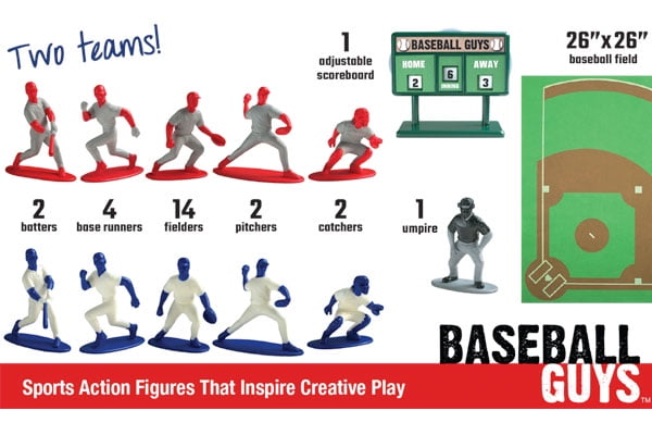 Kaskey Kids Baseball Guys Action Figures Red/Blue vs Blue/White Inspire a Love of Football and Creative Play in Kids 3+ (30 pieces)