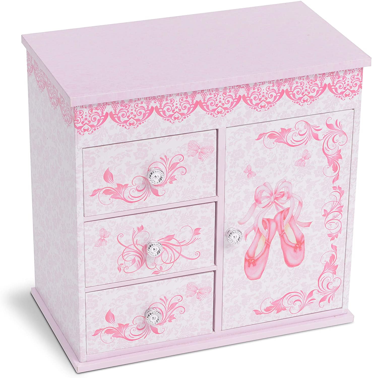 Jewelkeeper Ballerina Musical Jewelry Box with 3 Drawers Ballet