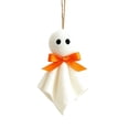 thumbnail image 6 of Fabric Ghost Ornament with Orange Bow, Handmade Cloth Ghost Hanging Pendant, Soft Halloween Decoration for Tree, Car Mirror, Door, Wall, Window, Cute Non-Scary Holiday Decor for Home, 6 of 6