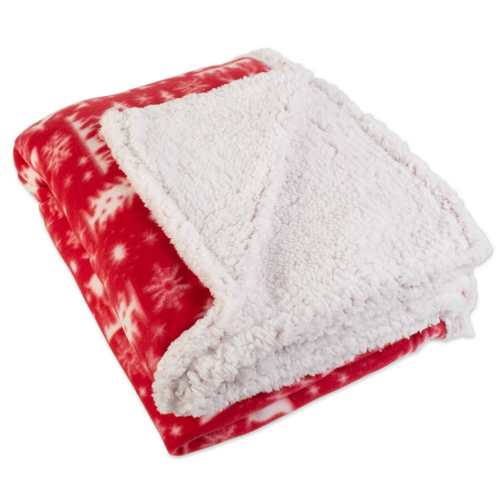 Christmas Sherpa Fleece Throw Blanket 50x60", Reindeer