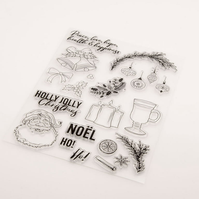 Hying Christmas Words Clear Stamps for Card Making, Blessing Words  Transparent Rubber Stamps for Bullet Journal DIY Scrapbook Decoration  Handmade