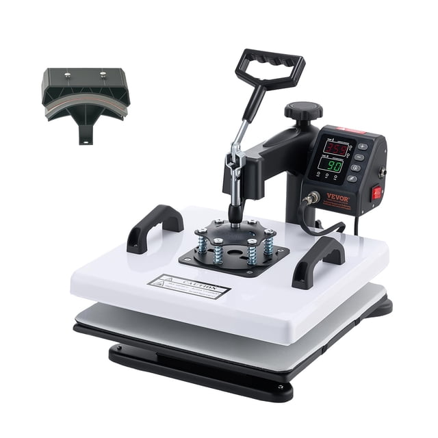 VEVOR Heat Press Machine, 15 x 15 in, 2-in-1 Multifunction, 360° Swing Away, 1200W Double Tube Fast and Even Heating, Digital Precise Control, Sublimation Press Machine