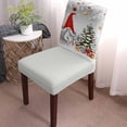thumbnail image 3 of Chair Covers for Dining Room Set of 6,Gnome Pine Tree Xmas Ball on Gray Stretch Seat Protector Removable Washable Chairs Slipcovers for Kitchen Banquet Wedding Hotel,Winter Fir Leaves Snowflake, 3 of 6