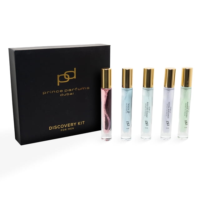 Perfume Prince Parfums Dubai Discovery Kit para hombre, 5 x 10 ml