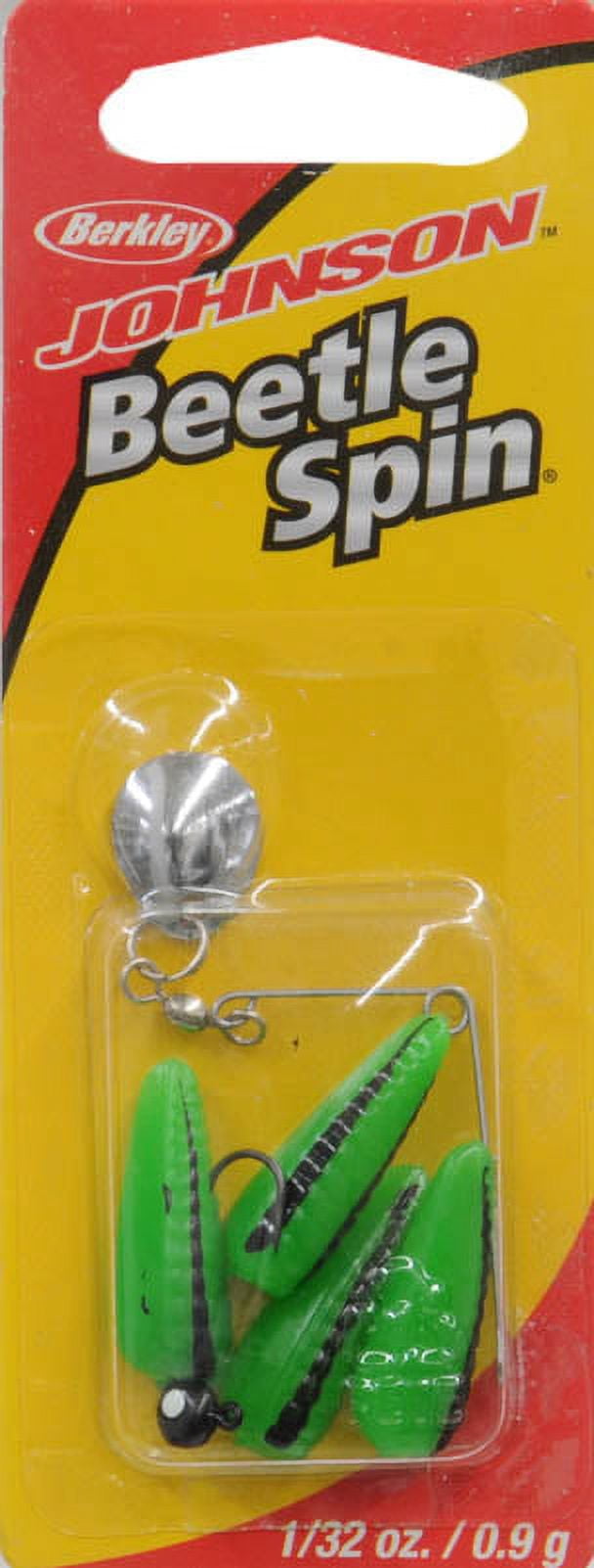 (3 pack) Johnson Original Beetle Spin Fishing Lure, Catalpa/Black Stripe, 1 in