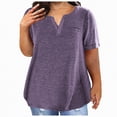 thumbnail image 5 of Kaprioy Womens Summer Tops Plus Size Tops for Women Summer V Neck Short Sleeve Shirts Casual Loose Solid Color Blouses, 5 of 6