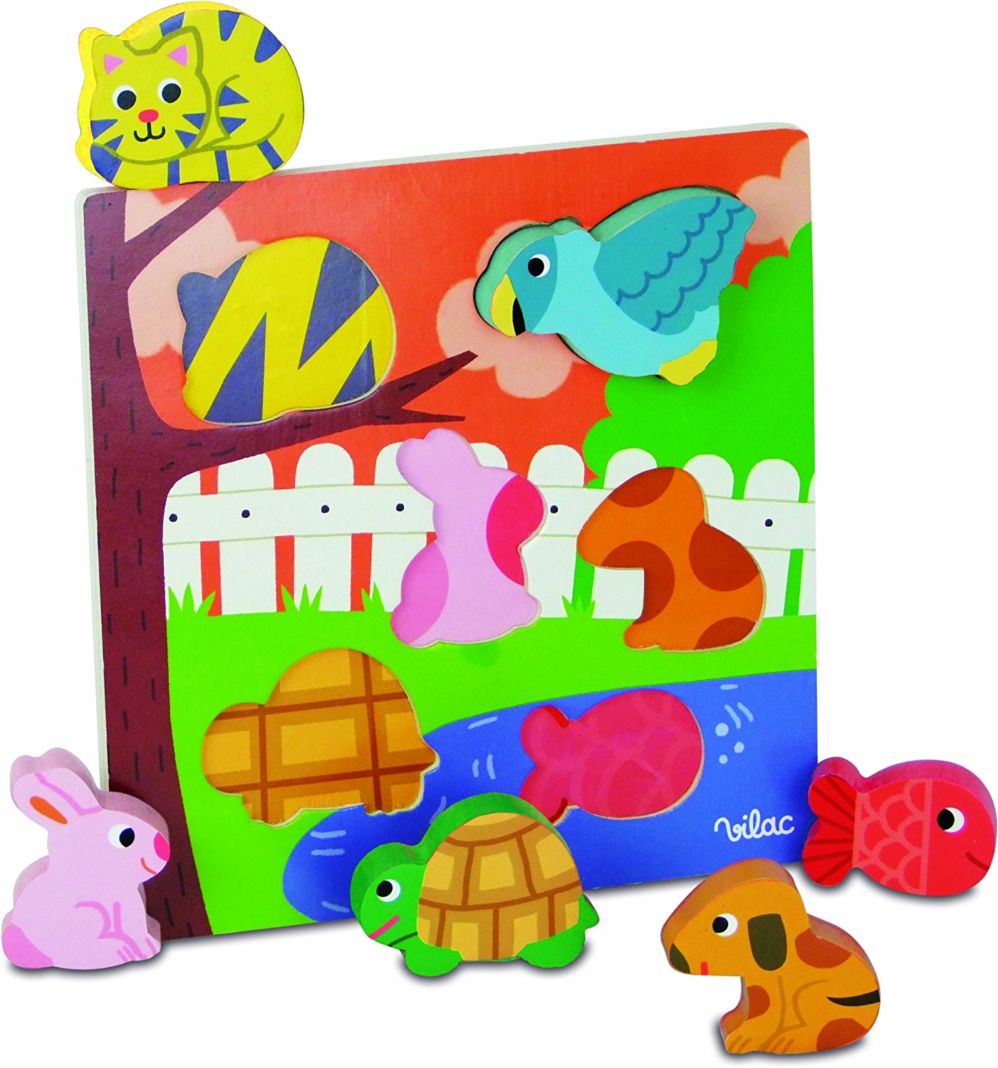 Pets Peg Puzzle (6 Piece), 20 x 3cm, Made from high quality 100 non