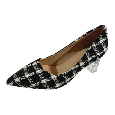 

Bridal Wedges for The Bride Heels for Women Wide Width Dress Heels for Women Evening Womens Wedges Shoes Small Wedge Heels for Women Ladies Fashion Plaid Color Patchwork Cloth Top Pointed Thick