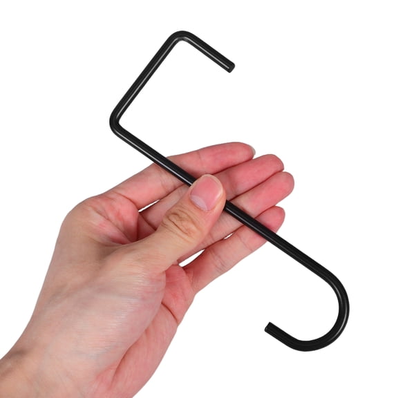 TABLZONE Set of 6 Outdoor Hanging Hooks for Balcony Railing, Black Flower Box Brackets, Garden Hardware