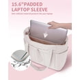 thumbnail image 4 of Puffer Tote Bag for Women, Shoulder Bag Handbag with Cup Holder & 15.6" Laptop Compartment & Trolley Sleeve for Travel, Work, Nurse, Lightweight, 20L, 4 of 6
