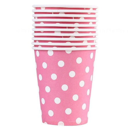 

SterneMond Paper cups (30 pcs) disposable milk tea coffee beverage polka dot paper cups Pink