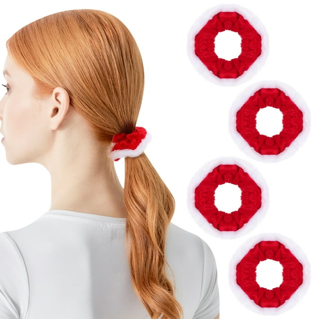 PTOOTP 5 gomas para el pelo navideñas, bandas elásticas para el pelo, diademas para mujeres y niñas.
