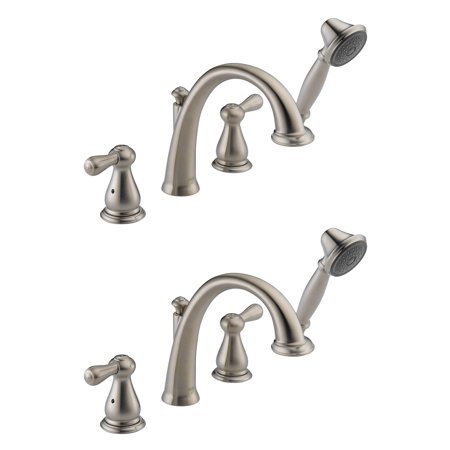 Delta Faucets Bathroom Roman Tub Trim With Hand Shower Stainless