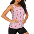 thumbnail image 2 of Xecao Strawberries print women's scoop neck, loose-fit workout tank tops for the gym., 2 of 9
