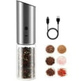 thumbnail image 2 of Electric Salt and Pepper Grinder Set USB Rechargeable Eletric Pepper Mill Shakers Automatic Spice Steel Machine Kitchen Tool, 2 of 6