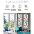 thumbnail image 4 of Window Privacy Film Spring Flower Stained Glass Window Film Decorative Sun Block Window Cover Retro Farm Summer Leaf Plant Watercolor Window Clings Static Adhesive Sticker for Bathroom 23.6"x78.7", 4 of 7
