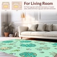 thumbnail image 2 of ODIKA 2'x3' Machine Washable Non-Slip Area Rug, Underwater Coral Reef Seashell Nautical Maritime Harbor High Traffic Rug, Green, 314573, 2 of 7
