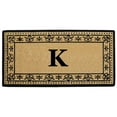thumbnail image 1 of Nedia Home O2193K 22 x 36 Po Corinthienne Résistant Tapis de Porte en Fibre de Coco&44; Monogramme K - Noir, 1 of 1