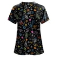 thumbnail image 5 of felwors Womens Scrub Tops Cute Cartoon Animal Print Nurse Vet Pediatric Shirt Comfort Plus Size 2025 Summer Outfits S-5xl (Black, XXL), 5 of 5