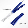thumbnail image 2 of 2 Pieces Butterfly Combs Stainless Steel Folding Training Practice Combs Hair Styling Tools for Sport Outdoor Use (Blue), 2 of 7