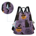 thumbnail image 5 of FORMRS Women's Travel Backpack Purse Anti-Theft Hidden Pockets Casual Shoulder Bag, Purple Halloween Black Cat, 5 of 7